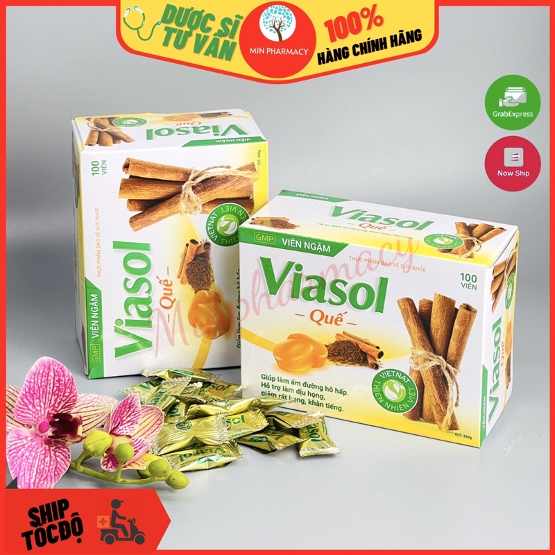 Kẹo Ngậm VIASOL QUẾ (hộp 100 viên) - Minpharmacy