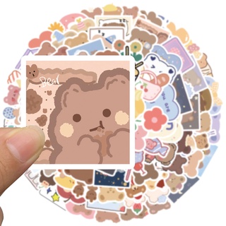 Set 10 100 sticker dán trang trí hình gấu hoạt hình chống thấm nước - ảnh sản phẩm 3