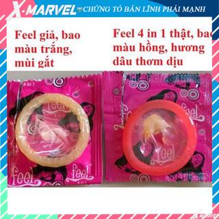 Bao Cao Su FEEL 4 IN 1 - Bi Gai - Kéo Dài Thời Gian Quan Hệ - combo bcs durex/sagami/ok/olo/invisible/feel /áo mưa