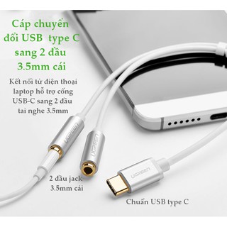 Cáp chuyển USB Type-C to Audio Ugreen UG-30732
