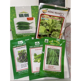 Combo 5 loại rau quả mùa hè (Mướp hương, Mồng tơi, Rau dền, Đậu đũa, Mướp đắng)