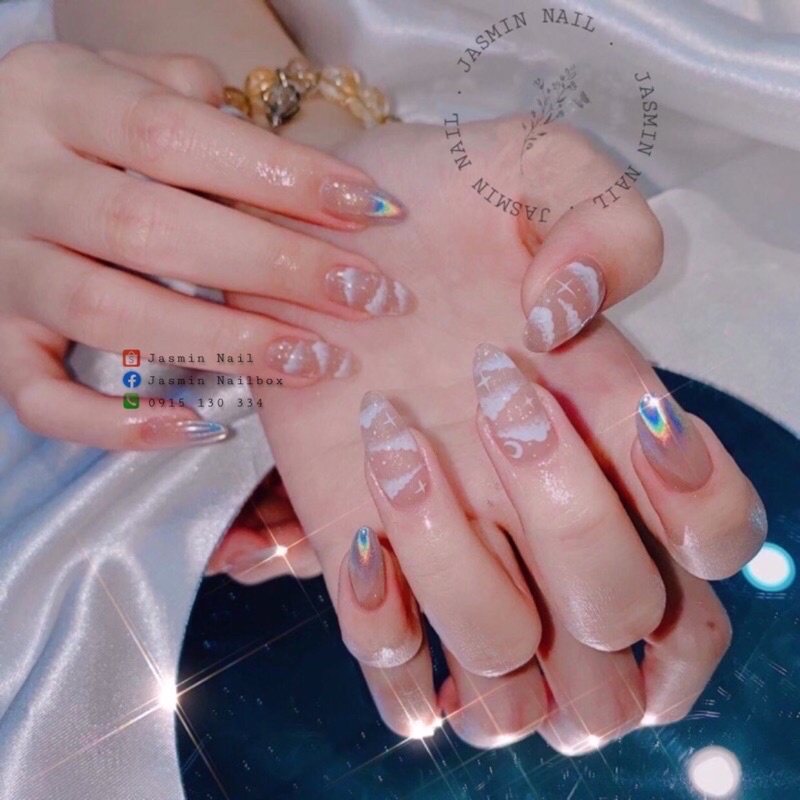 [Mã NHUQAD giảm 15k đơn 0₫] Nailbox thiết kế sẵn mẫu nude hologram