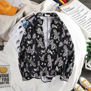 Áo Sơ Mi Nam Dài Tay Họa Tiết Hoa Văn Hawaii