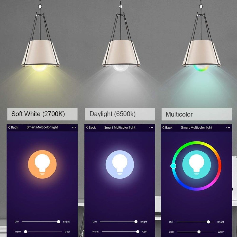 【Available】 Smart Wifi Bulb Dimming Light Bulb 9W RGBCW Smart Light Bulb Voice Control Work With Alexa Google Home 【UUSTOCK】