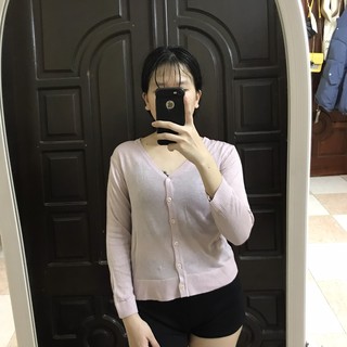 Áo Khoác len cadigan hồng baby Sz S