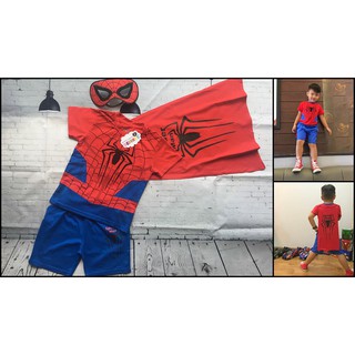 Set bộ quần áo người nhện kèm mặt nạ và áo choàng cho bé trai size 12 đến 30 kg