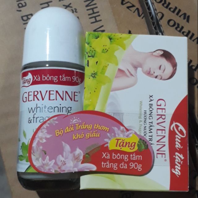 Gervenne - Lăn khử mùi trắng da 50ml  + Tặng xà bông tắm 90g