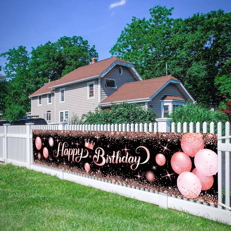 Dây Treo Trang Trí Tiệc Sinh Nhật 40*180cm In Chữ Happy Birthday