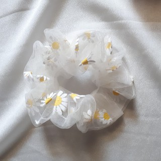 10 cái Cột tóc scrunchies hoa cúc nhiều màu