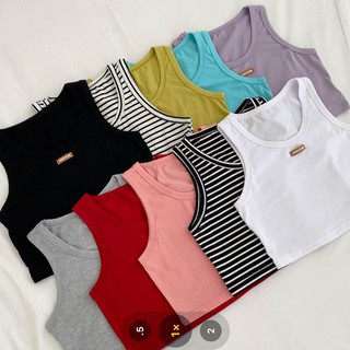 Áo croptop hai dây trơn màu xinh xắn dễ phối đồ 42557