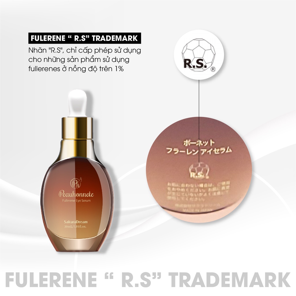 Serum xóa nếp nhăn quanh mắt, rãnh cười Peauhonnête Fullerene Eye Serum 30ml - Nhật Bản