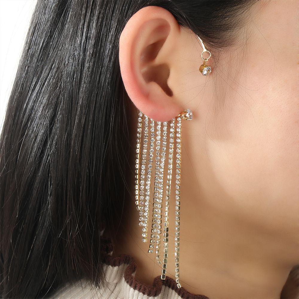 Bông Tai Dáng Dài Phối Tua Rua Thời Trang Cho Nữ|Bông Tai