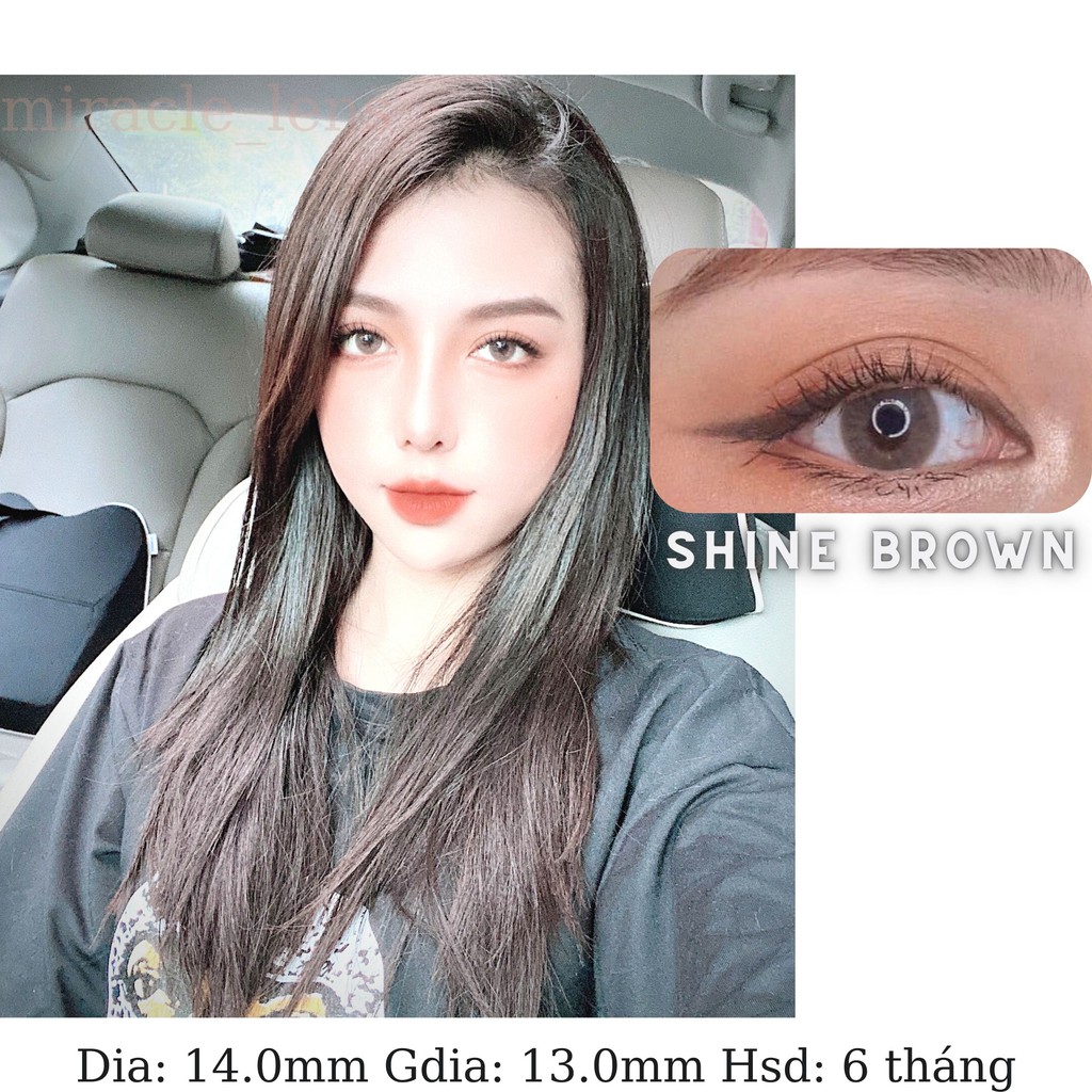 Kính áp tròng Hàn Quốc Lens mắt SHINE BROWN - Lens cận thời trang