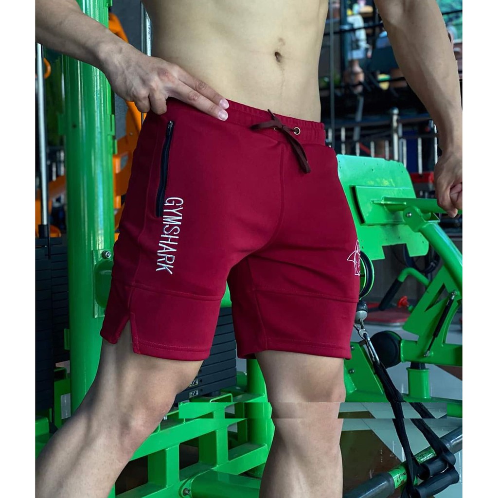 Quần đùi gym thể thao gym Quần short gym Shark thun co giản 4 chiều mịn xịn {Quanaogiasi}