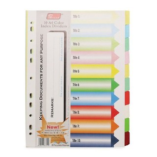Combo 5 xấp Bìa phân trang giấy 10 số