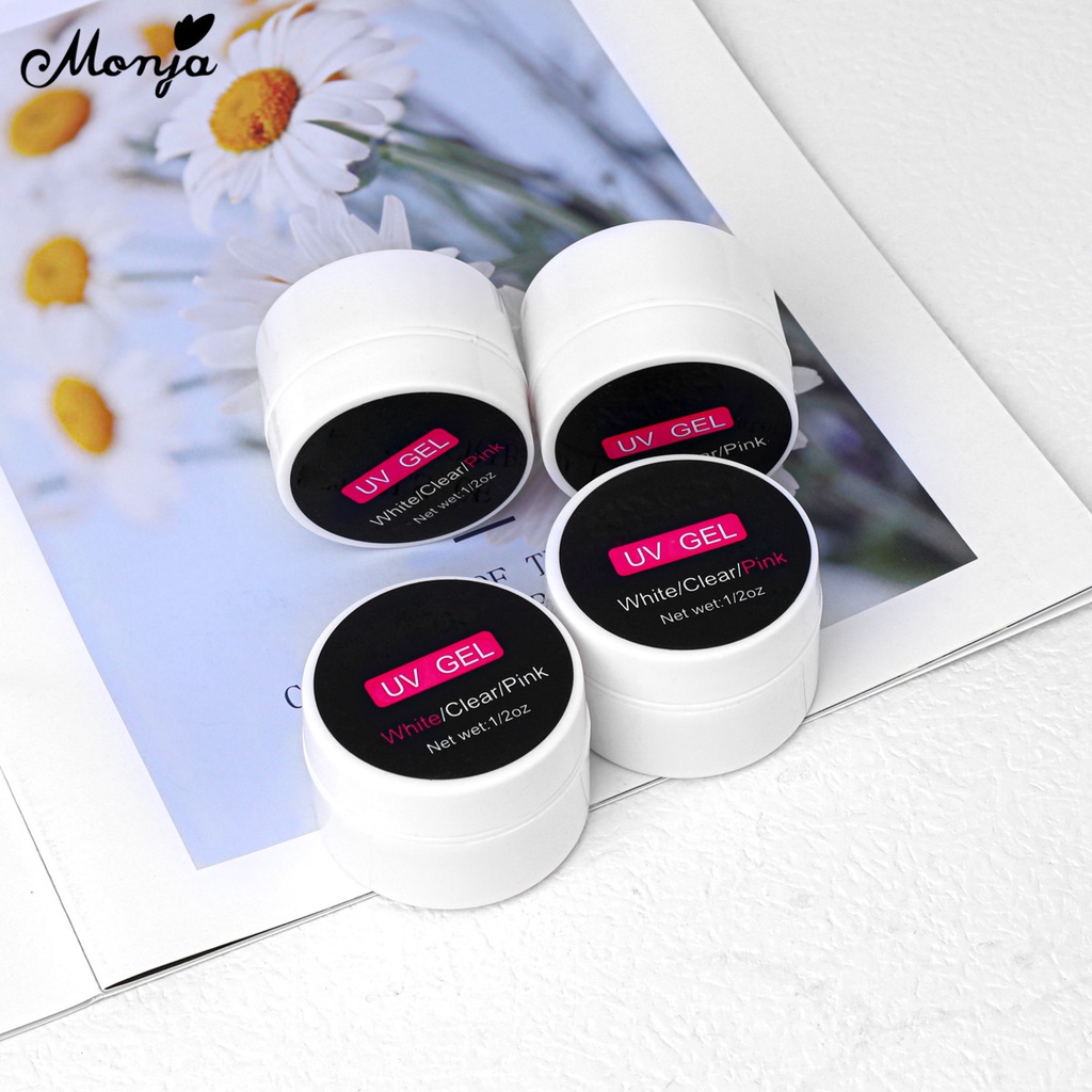 Sơn móng tay Monja 15ml màu trắng / hồng chất lượng cao chuyên dụng