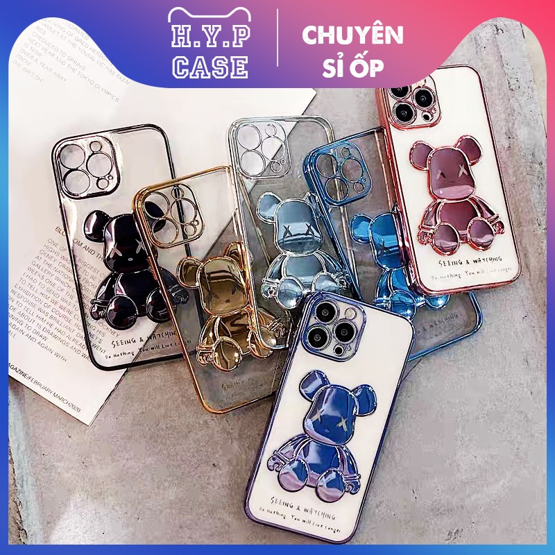 Ốp Lưng Iphone BEARBRICK Loại 1 Hình Nổi 3D Viền Si Chống Bẩn Cạnh Vuông Màu Blue Purple (02) | BigBuy360 - bigbuy360.vn