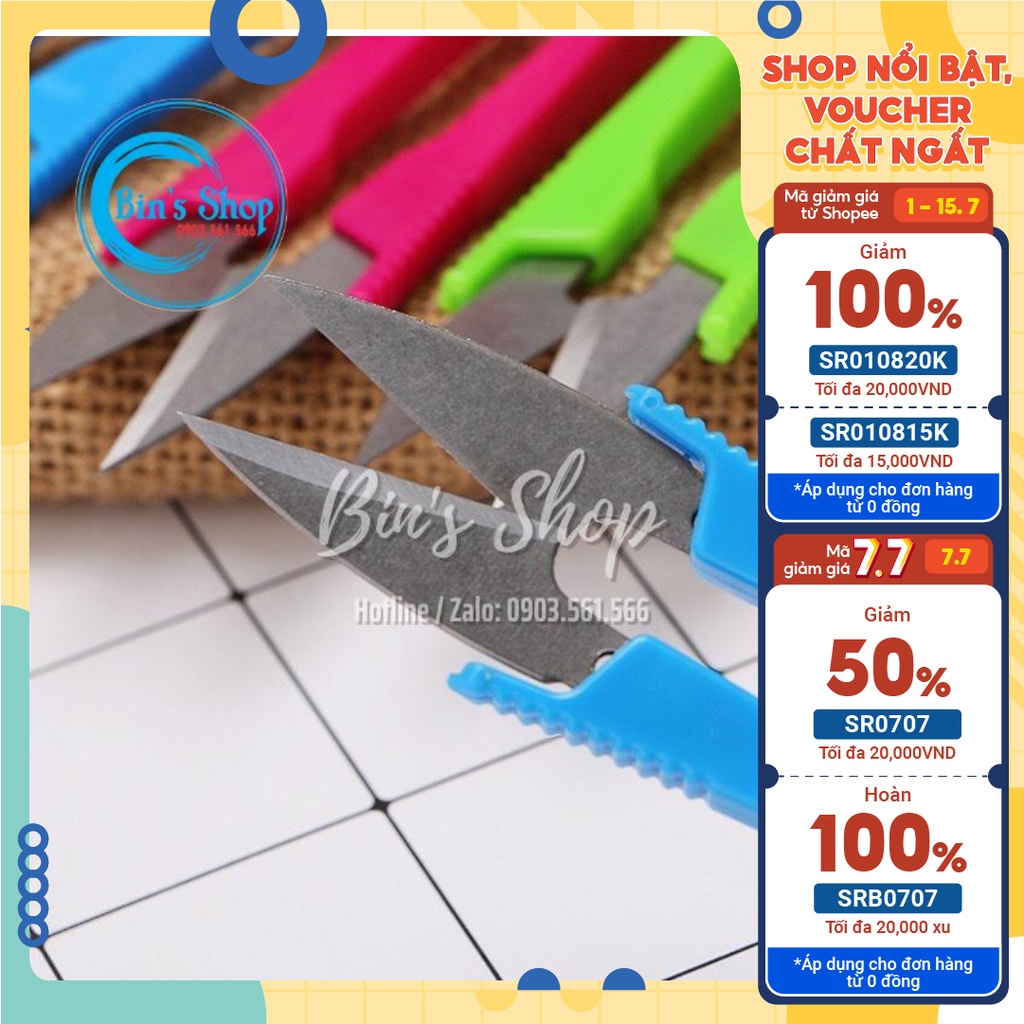 Kéo Bấm Cắt Chỉ Cán Nhựa Dùng Trong May Mặc, Thêu Thùa, Làm Đồ Thủ Công - Bin’s Shop Handmade