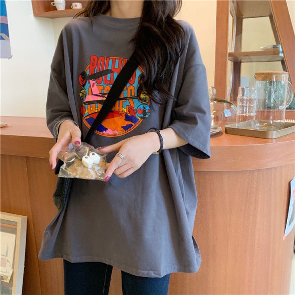 Áo Thun COZOK Tay Ngắn Dáng Rộng In Hình Trẻ Trung Phong Cách Hàn Quốc