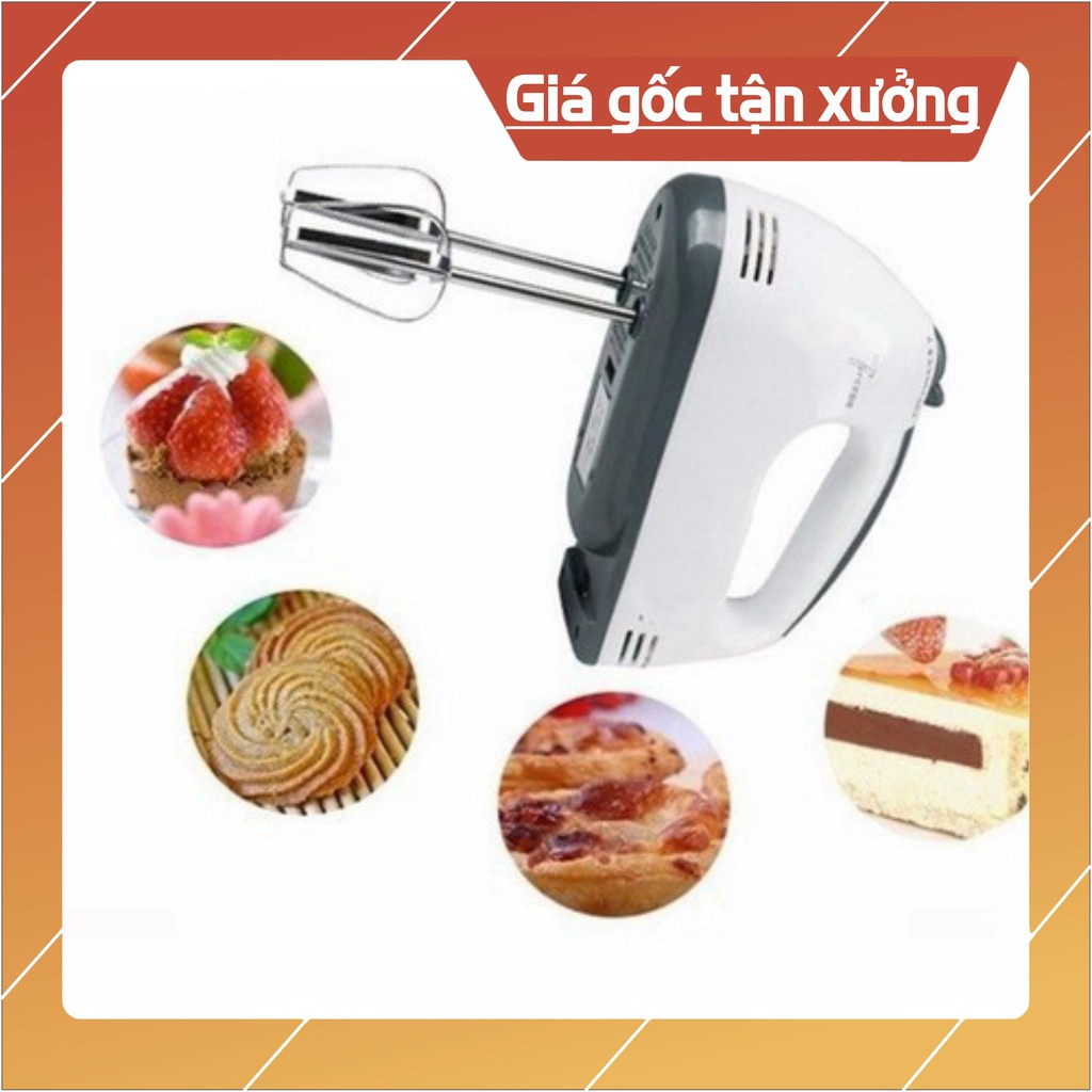 Máy Đánh Trứng Cầm Tay, Máy Đánh Trứng Mini 7 Tốc Độ Cực Mạnh Kèm 4 Thanh Đánh Trứng - Bảo Hành 6 tháng