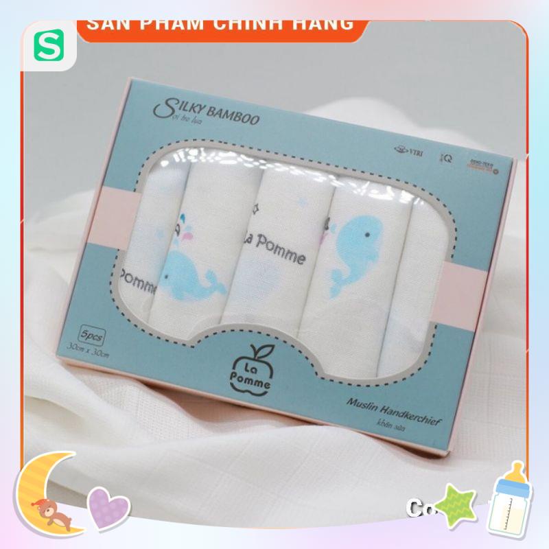 Set 5 Khăn sữa sợi tre lụa cá heo Lapomme