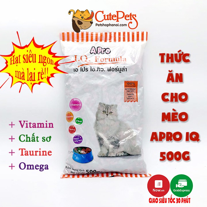 Thức ăn cho mèo Apro IQ Formula 500g hạt cho mèo giá rẻ bổ sung vitamin rau củ - CutePets