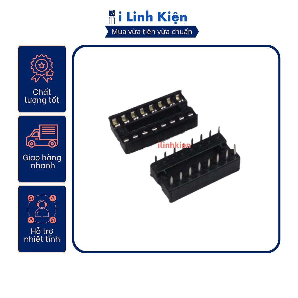 Đế IC 16 chân DIP-16 loại dẹp chân cắm