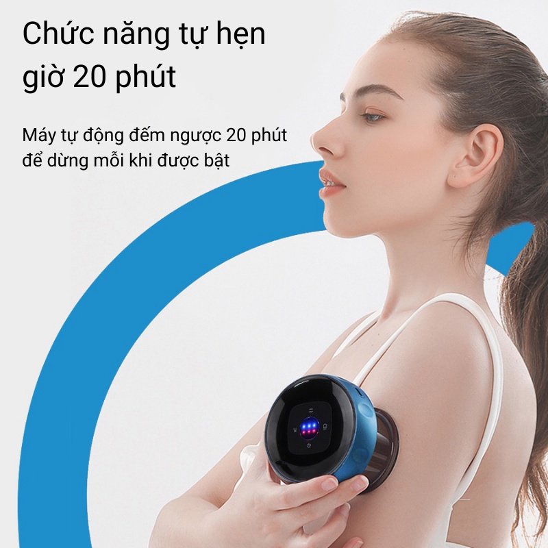 Máy giác hơi cạo gió A21 6 tốc độ điều chỉnh, màn hình LED. Máy massage cơ thể không dùng lửa