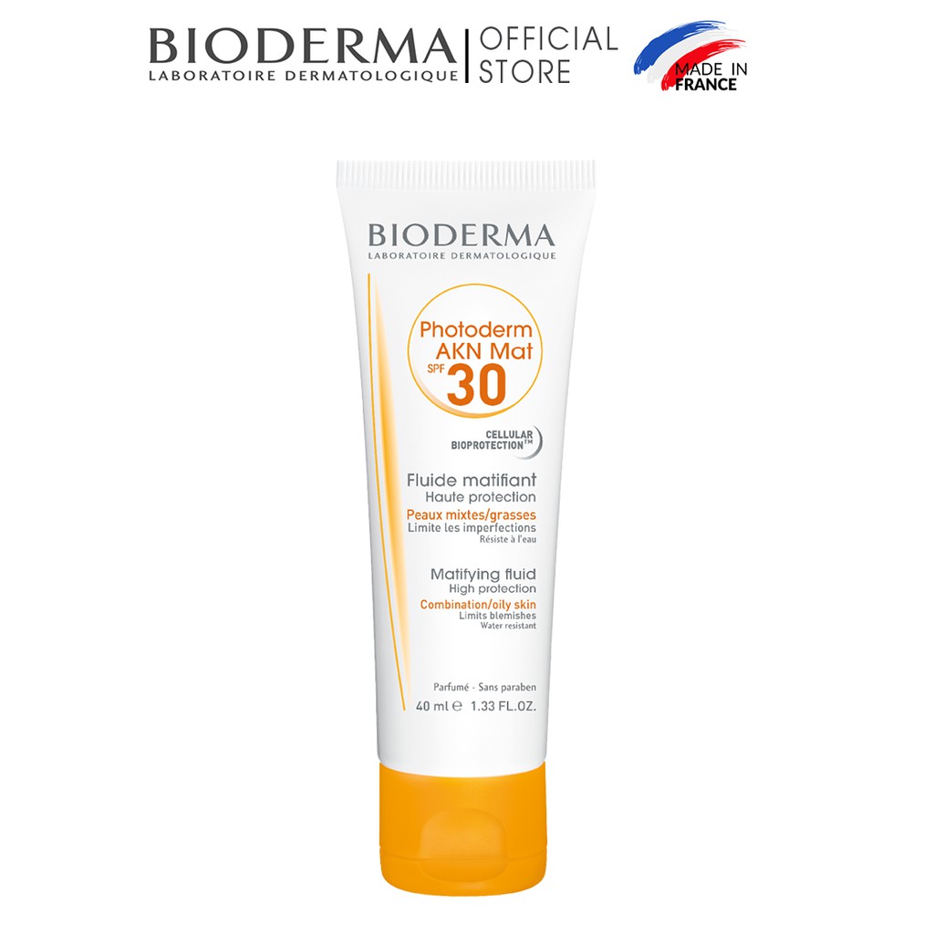 [Mã FMCGMALL -8% đơn 250k] Kem chống nắng cho da hỗn hợp, da dầu và da mụn Bioderma Photoderm AKN Mat SPF30 40ml