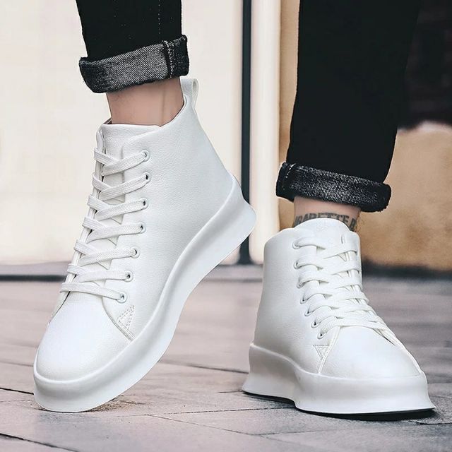 GIẦY SNEAKER NAM CỔ CAO TRẮNG