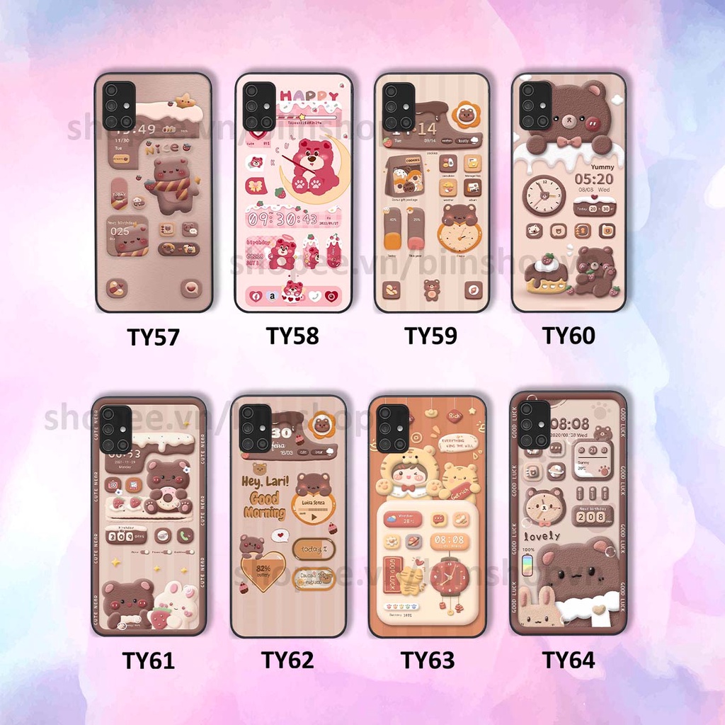 Ốp Samsung M51 in 3D icon gấu nổi siêu xinh, siêu đáng yêu, cá tính phong cách