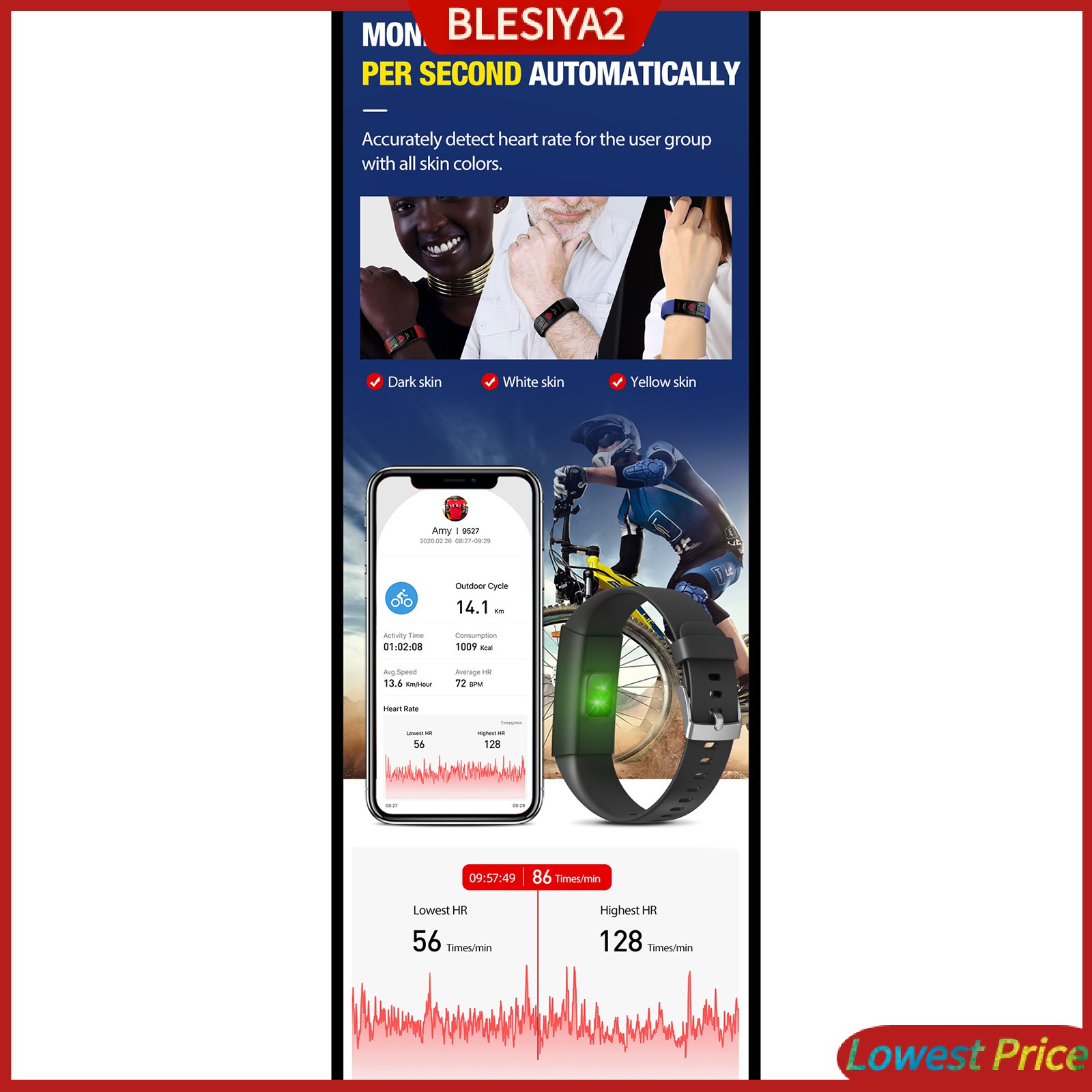 (Hàng Mới Về) Đồng Hồ Đeo Tay Thông Minh Chống Nước Hỗ Trợ Theo Dõi Huyết Áp Kèm Phụ Kiện