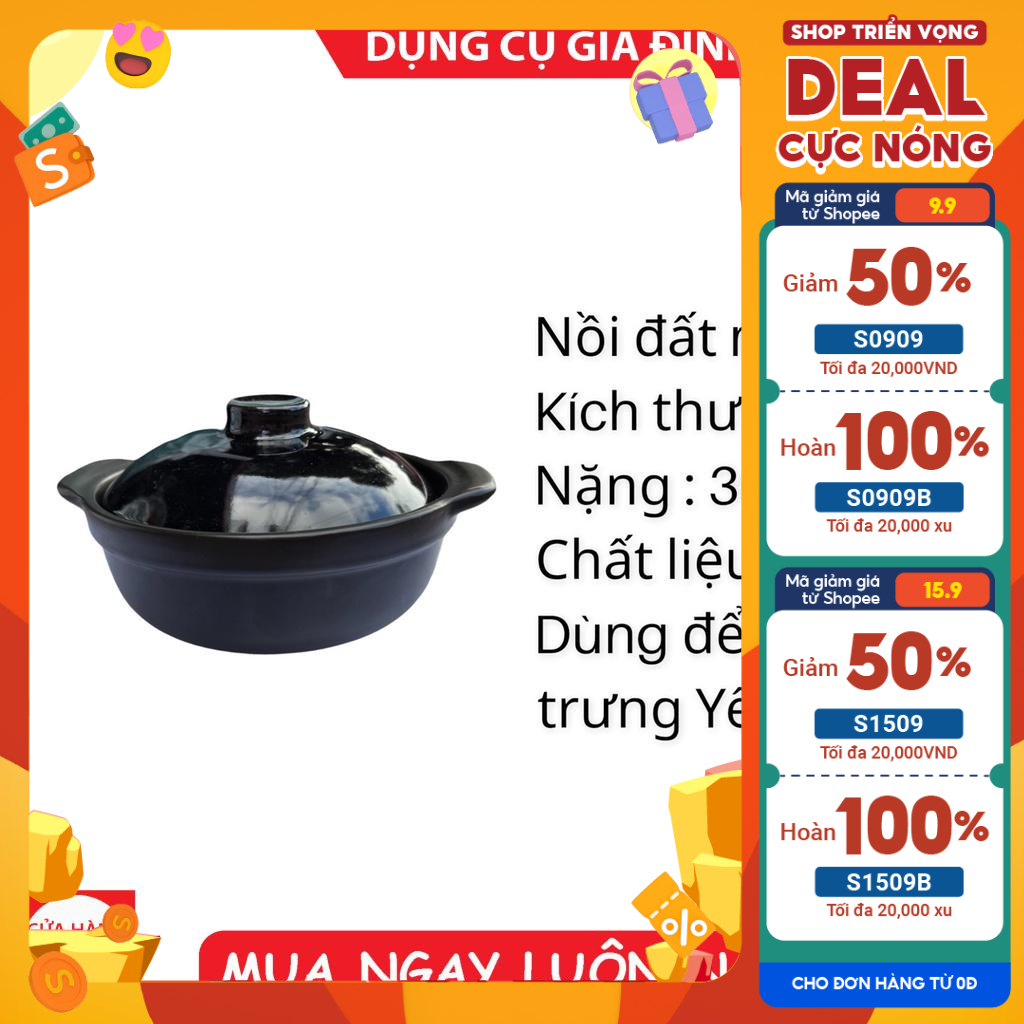 Nồi đất mini tí hon - Nồi đất kho cá - nồi đất mini - nồi đất Hàn Quốc - Nồi đất bếp từ