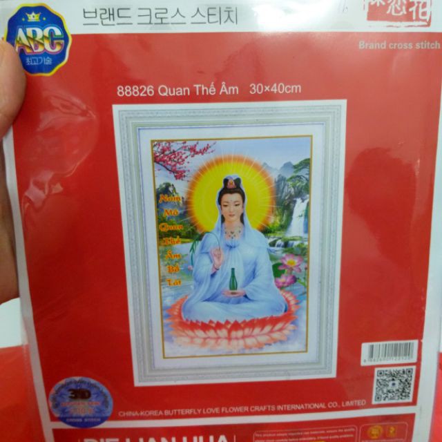 [ SALE] Tranh thêu phật bà quan âm 30x40cm