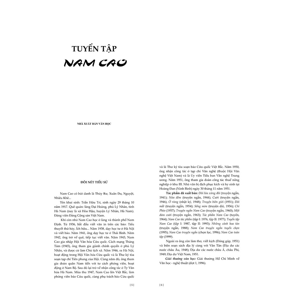Sách Minh Long - Tuyển Tập Nam Cao