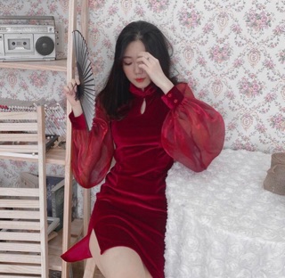 🍒 ĐẦM CỔ TÀU TAY VOAN BODY 🍒