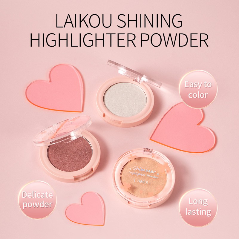 Phấn Bắt Sáng LAIKOU 6g 3 Màu Ánh Nhũ Trang Điểm Chống Thấm Nước