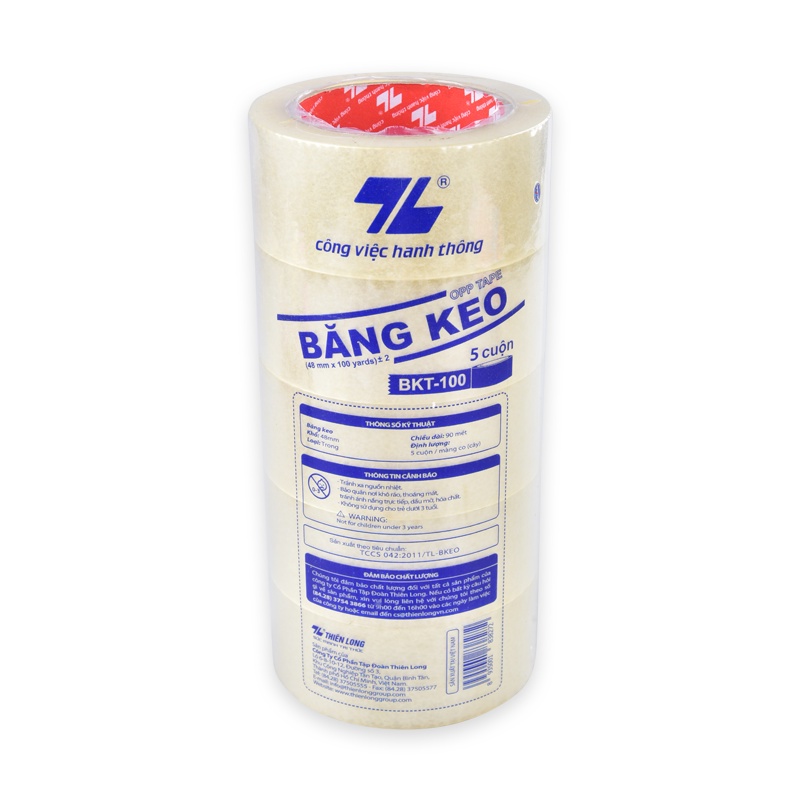 Băng keo trong Thiên Long BKT-100 có tem (1 cuộn)