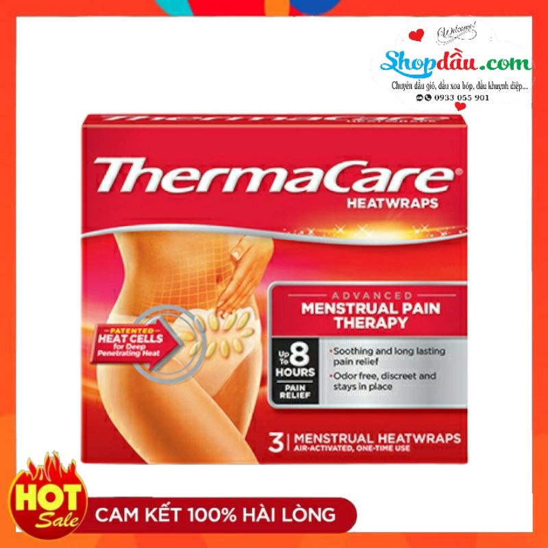 Miếng dán giảm đau kỳ kinh nguyệt Thermacare hàng Mỹ