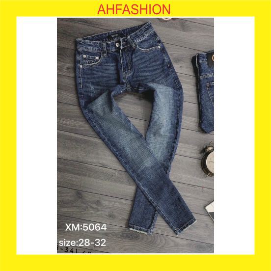 Quần jean nam chất bò cao cấp xanh mẫu mới co giãn AHFASHION