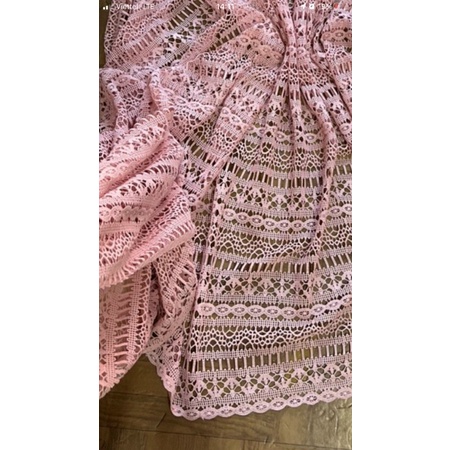 Vải ren sợi họa tiết nhỏ có chân ren