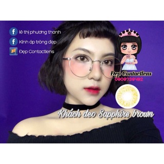 Kính áp tròng lens vassen màu sapphire brown