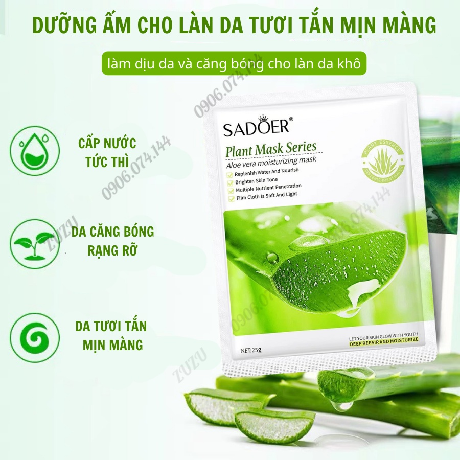 MẶT NẠ GIẤY DƯỠNG ẨM LÀM TRẮNG DA CHIẾT XUẤT LÔ HỘI DỊU NHẸ PHỤC HỒI DA Sambeauty