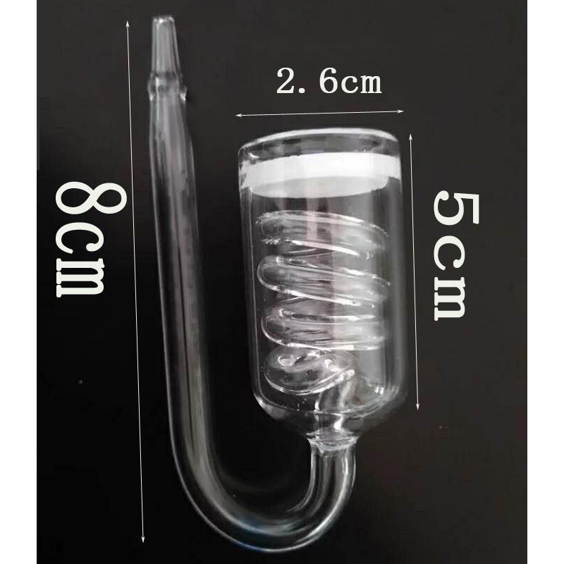 Cốc sủi KHUẾCH TÁN CO2 thủy tinh cao cấp xoắn 3 vòng