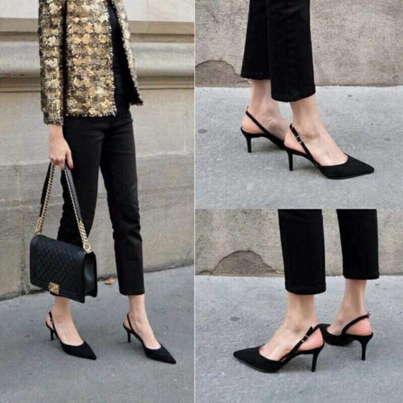 (THANH LÝ) Giày slingback gót nhọn 5p