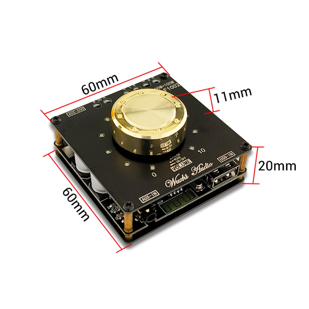 Bộ khuếch đại âm thanh kỹ thuật số ZIQQUCU ZK-F1002 bluetooth 5.1 TPA3116D2 với thẻ AUX / U / USB chuyên dụng