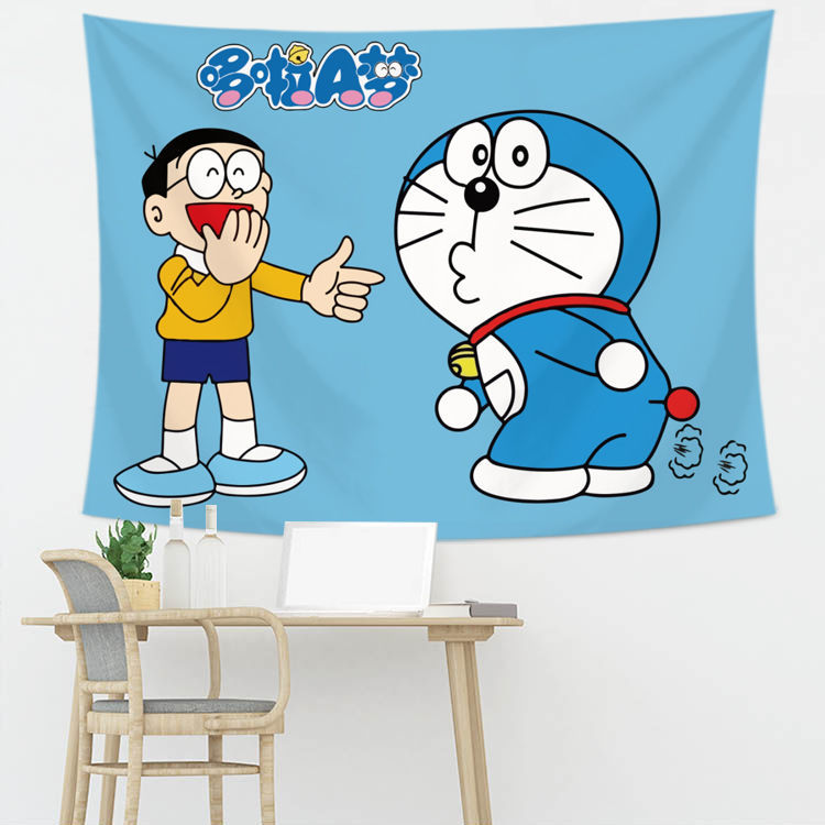 Thảm treo tường họa tiết Doraemon dễ thương trang trí phòng ngủ