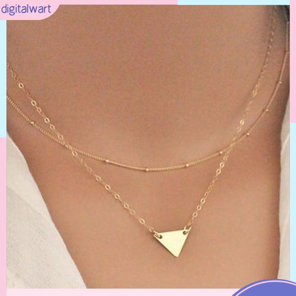 Dây chuyền 2 lớp mặt tam giác nhỏ xinh xắn cho nữ