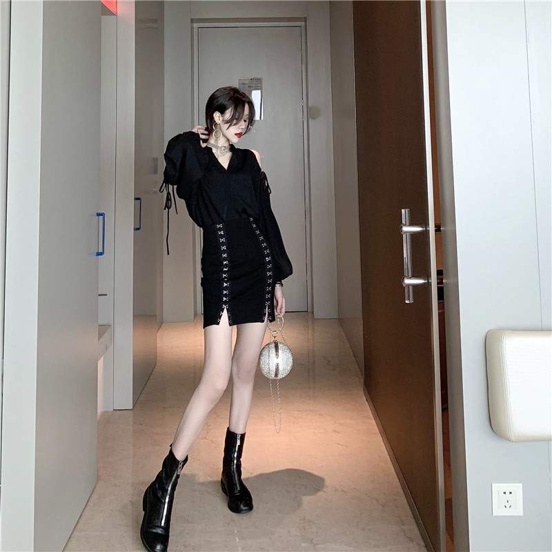 Chân váy bút chì cạp cao 2 hàng khuy cài mở được thanh lịch cá tính (Ms C5) | BigBuy360 - bigbuy360.vn