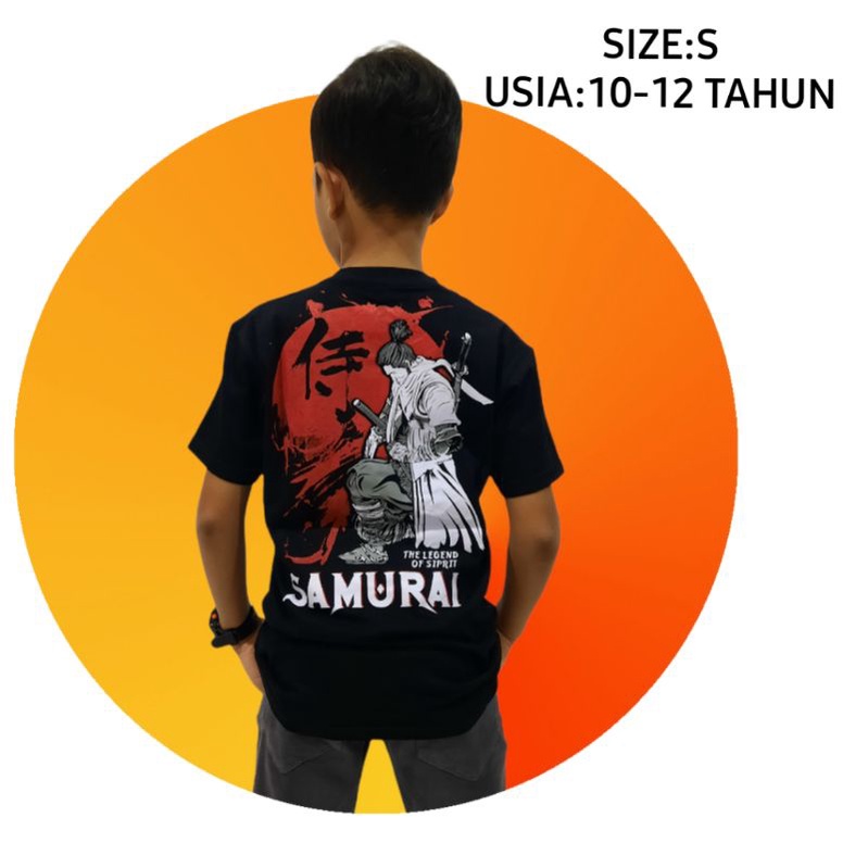 Áo Thun In Hình SAMURAI Nhật Bản 10 11 12 Tuổi champernik09